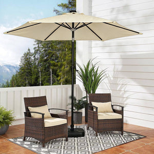 Moonlight Solar 9ft 6-Rib Dual-Tone Tilt Patio Umbrella-Ivory