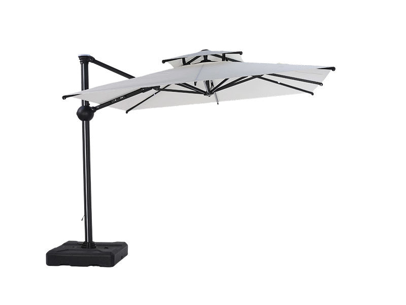 Moonlight Solar 9ft 6-Rib Dual-Tone Tilt Patio Umbrella-Khaki