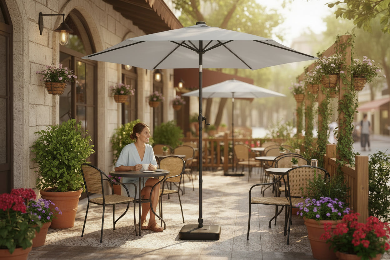 Galaxy 5V Solar Magic-Color RGB 10ft All-Aluminum Commercial Umbrella