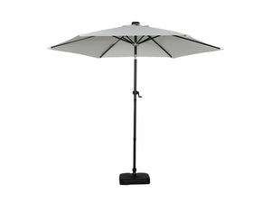 Moonlight Solar 9ft 6-Rib Dual-Tone Tilt Patio Umbrella-Khaki