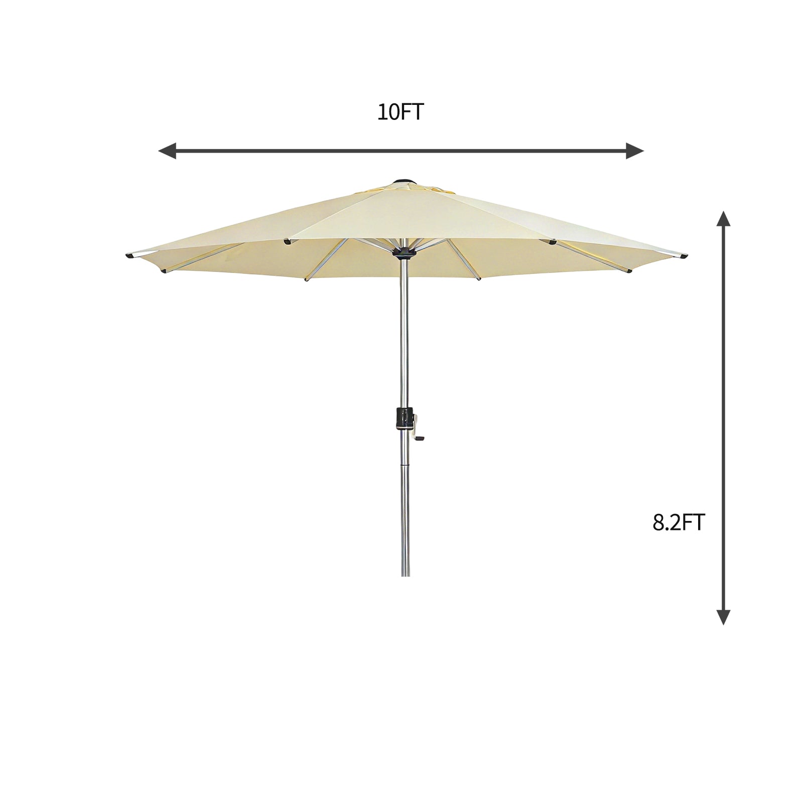 Galaxy 5V Solar RGB LED 10ft Aluminum Market Umbrella