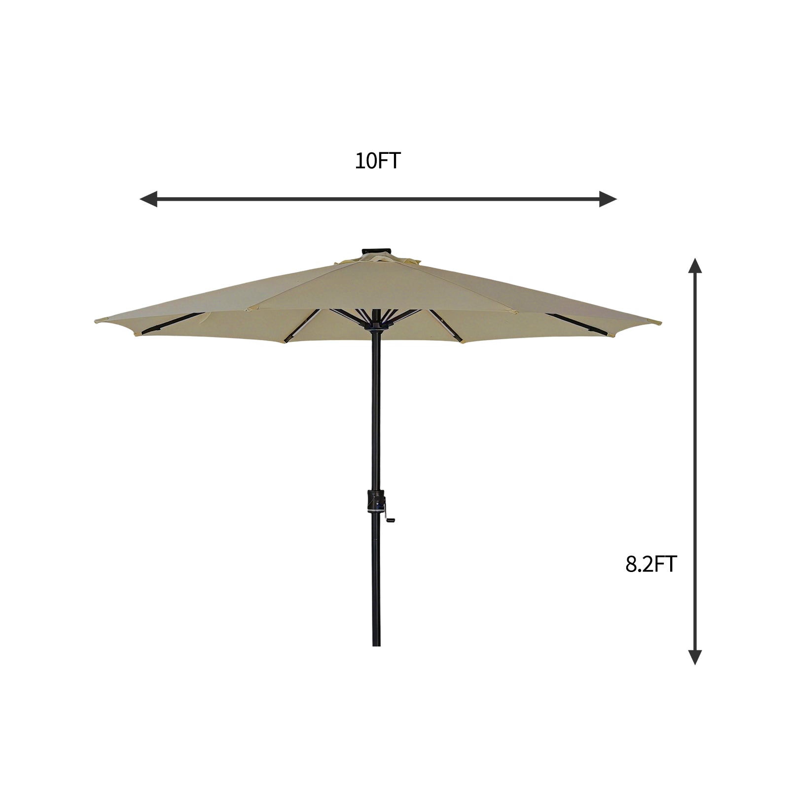 Galaxy 5V Solar Magic-Color RGB 10ft All-Aluminum Commercial Umbrella