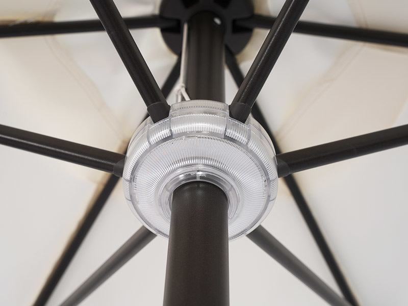 Moonlight Solar 9ft 6-Rib Magic-Color RGB Tilt Patio Umbrella