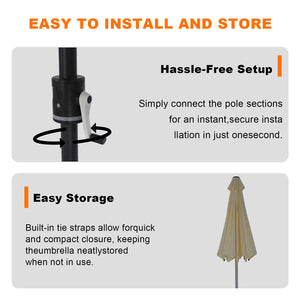 Galaxy 5V Solar Dual-Tone 10ft Steel Market Umbrella