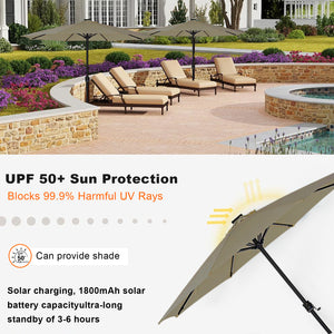 Galaxy 5V Solar Magic-Color RGB 10ft All-Aluminum Commercial Umbrella