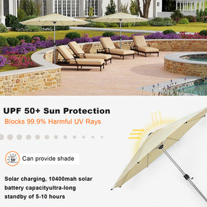 Galaxy 12V Solar Dual-Tone 10ft All-Aluminum Commercial Umbrella