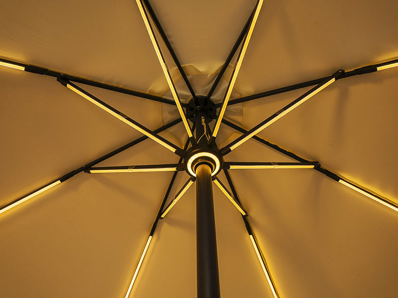 Galaxy 5V Solar Dual-Tone 10ft Steel Market Umbrella