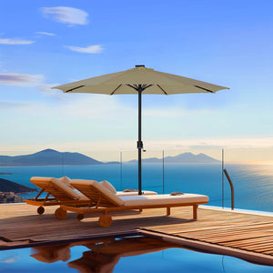 Galaxy 5V Solar Dual-Tone 10ft Steel Market Umbrella