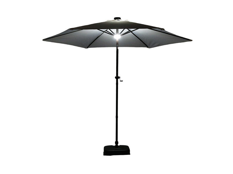 Moonlight Solar 9ft 6-Rib Dual-Tone Tilt Patio Umbrella-Khaki