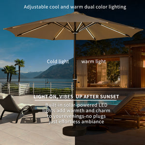 Galaxy 5V Solar Dual-Tone 10ft Steel Market Umbrella