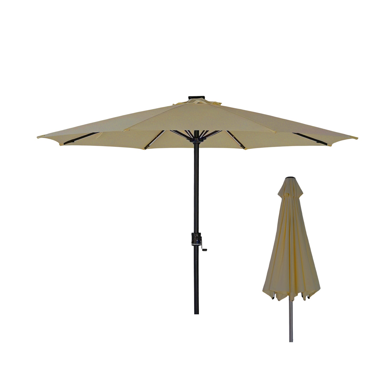 Galaxy 5V Solar Dual-Tone 10ft Steel Market Umbrella