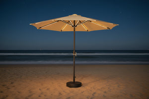 Galaxy 5V Solar Dual-Tone 10ft Steel Market Umbrella