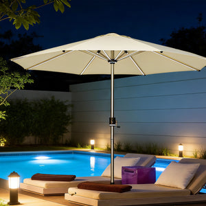 Galaxy 12V Solar Dual-Tone 10ft All-Aluminum Commercial Umbrella