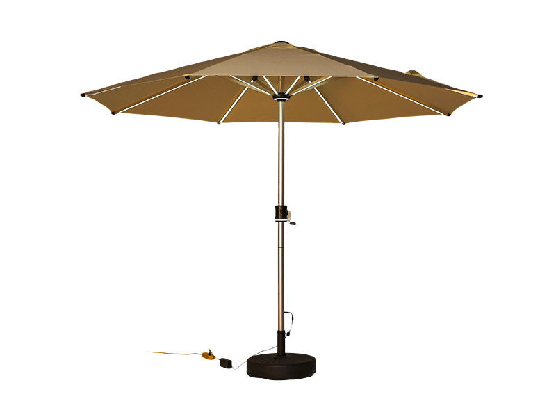 Galaxy 12V Solar Dual-Tone 10ft All-Aluminum Commercial Umbrella