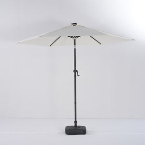 Moonlight Solar 9ft 6-Rib Dual-Tone Tilt Patio Umbrella-Ivory