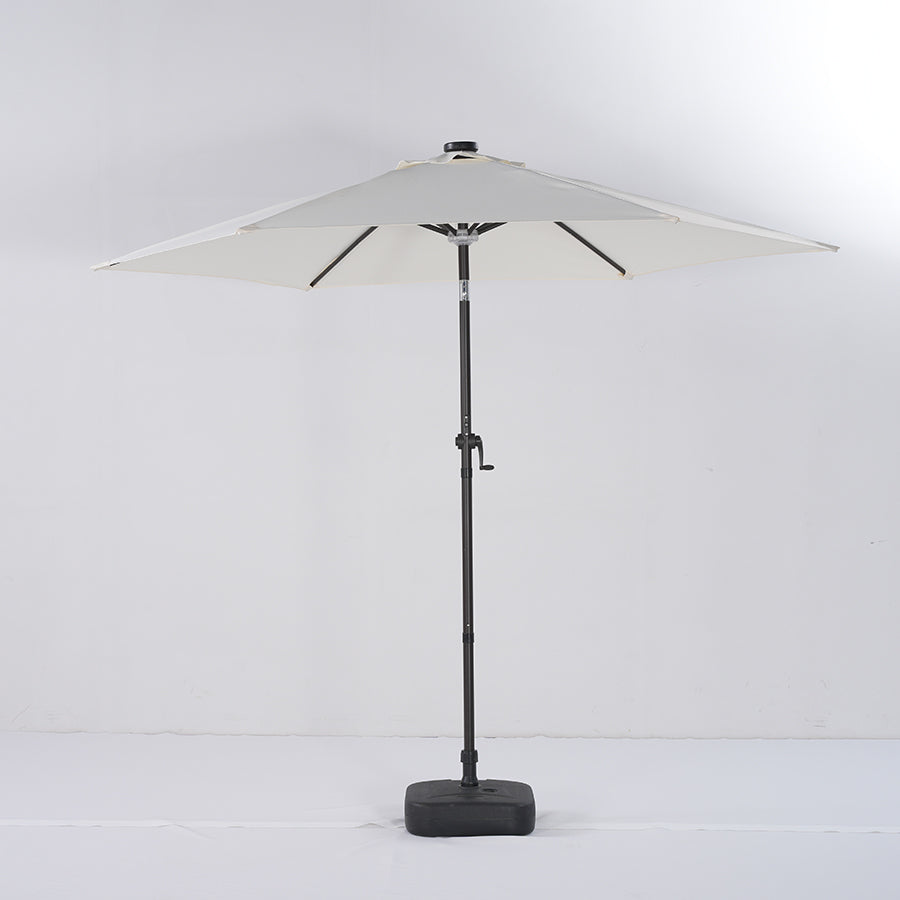 Moonlight Solar 9ft 6-Rib Dual-Tone Tilt Patio Umbrella-Ivory