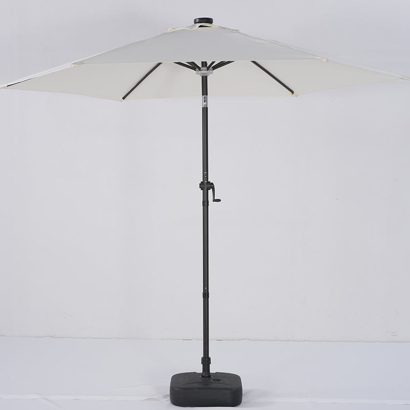 Moonlight Solar 9ft 6-Rib Dual-Tone Tilt Patio Umbrella-Ivory