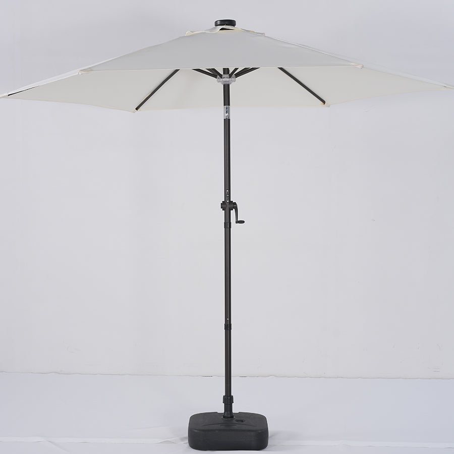 Moonlight Solar 9ft 6-Rib Dual-Tone Tilt Patio Umbrella-Ivory