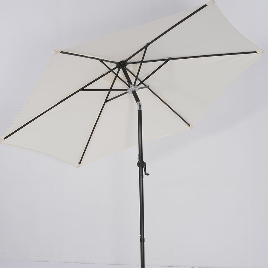 Moonlight Solar 9ft 6-Rib Dual-Tone Tilt Patio Umbrella-Ivory