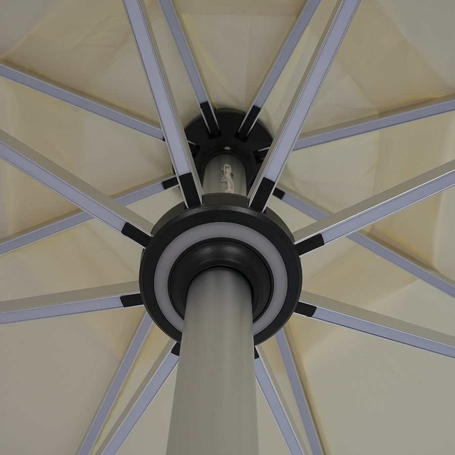 Galaxy 5V Solar RGB LED 10ft Aluminum Market Umbrella