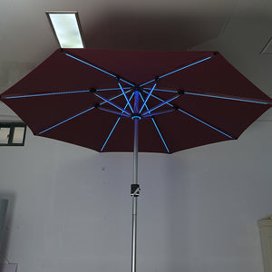 Galaxy 5V Solar RGB LED 10ft Aluminum Market Umbrella