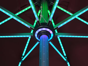 Galaxy 5V Solar Magic-Color RGB 10ft All-Aluminum Commercial Umbrella