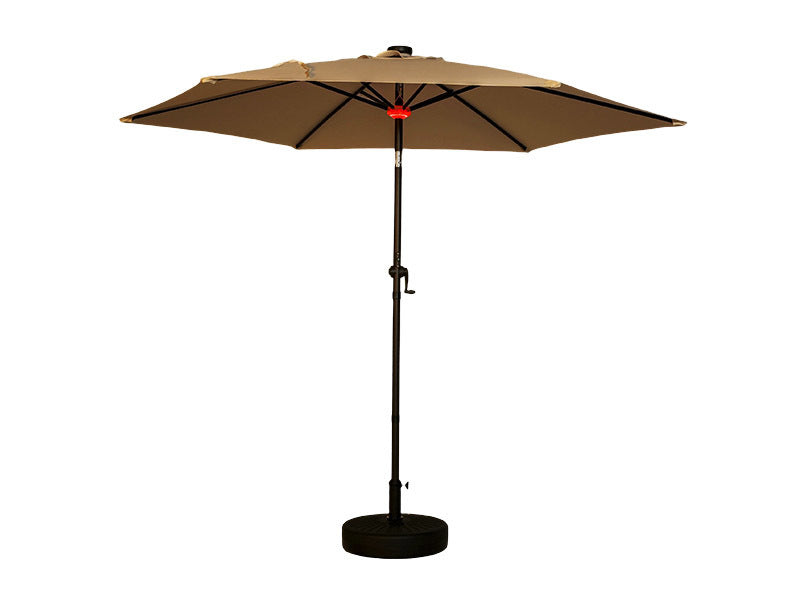 Moonlight Solar 9ft 6-Rib Magic-Color RGB Tilt Patio Umbrella