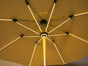 Galaxy 12V Solar Dual-Tone 10ft All-Aluminum Commercial Umbrella